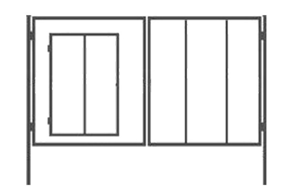 Розпашні ворота з хвірткою - профлист (3x2м)