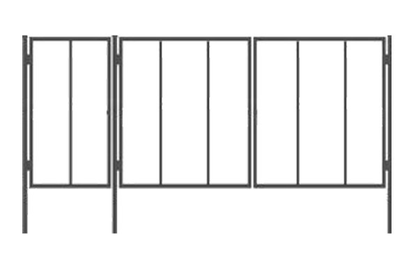 Распашные ворота - жалюзи (3х2 +1)